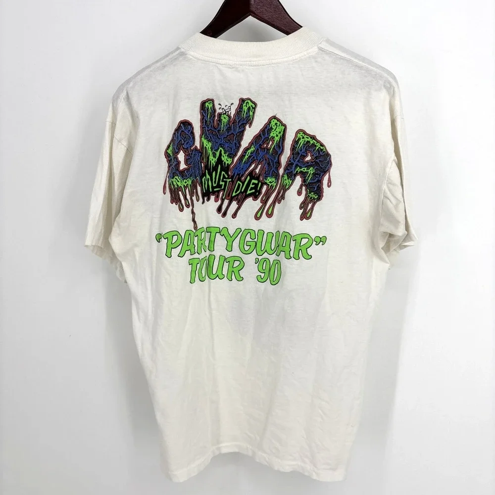 Vintage 80s GWAR Must Die Shirt Party Tour Metal Band Grunge XL 90s SUPER RARE!